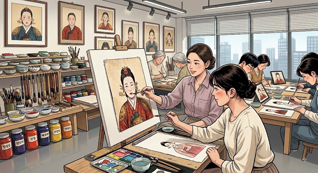 전통 채색 인물화